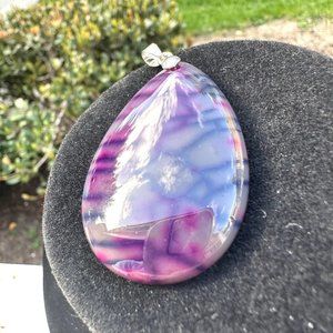 Grey Blue Purple High Polish Glossy Pendant